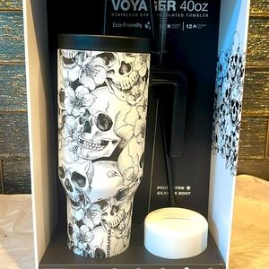 Skull Mug 40oz Voyager Stainless Steel Insulated Tumbler Skulls Hydrapeak Flower